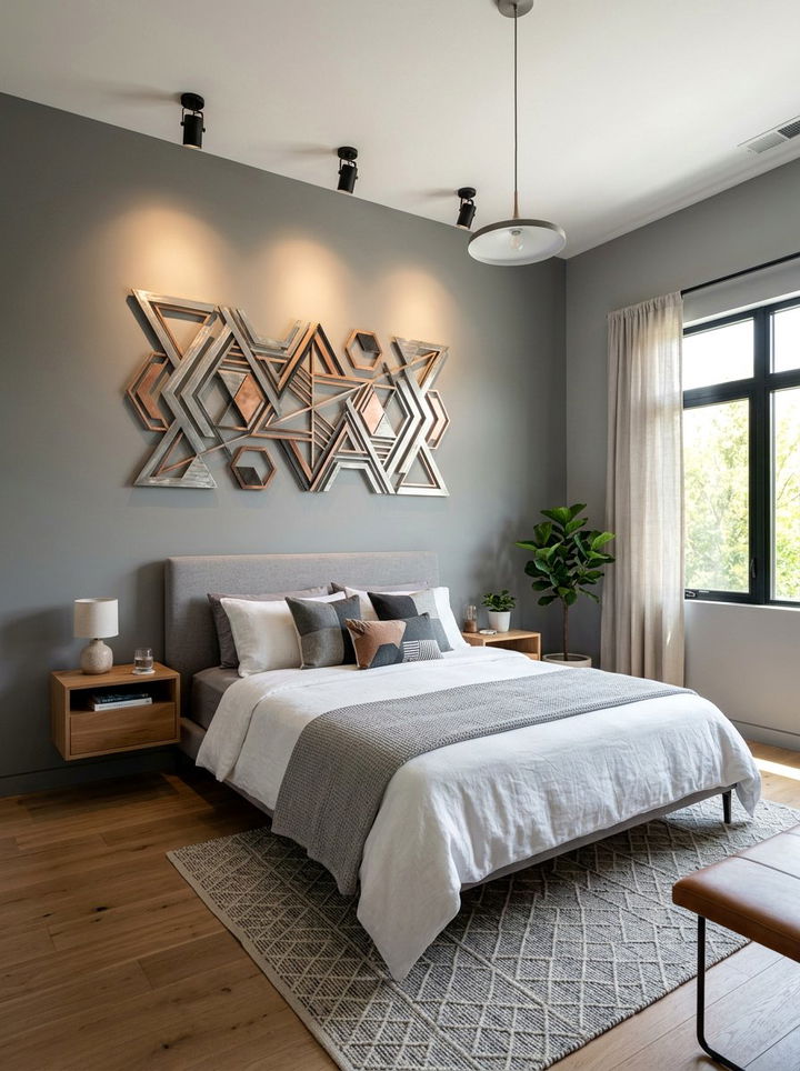 Metal wall art - 30 dust-free bedroom ideas