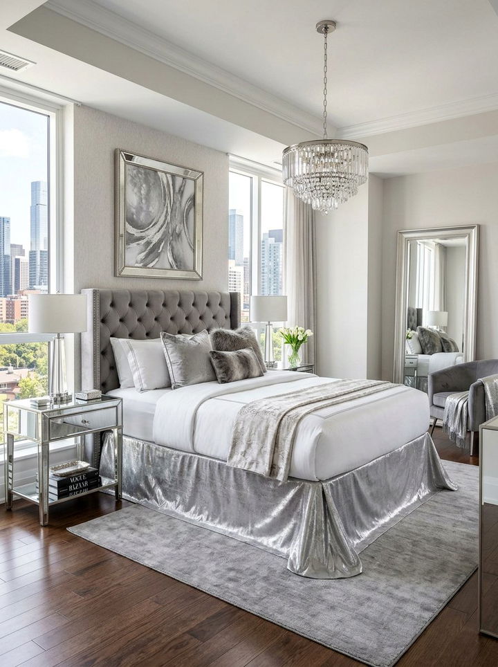 Metallic Bed Skirt - 30 bedroom dust ruffles