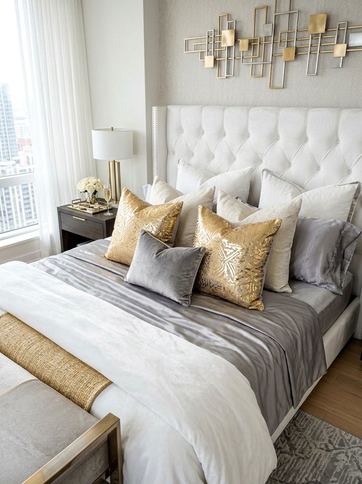 Metallic Foil Accent Pillows - 30 bedroom decorative pillows