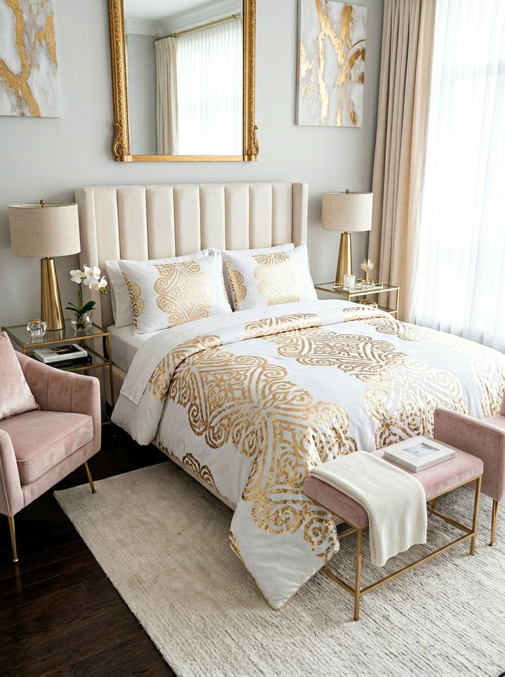 Metallic Foil Comforter Set - 30 bedroom comforter sets