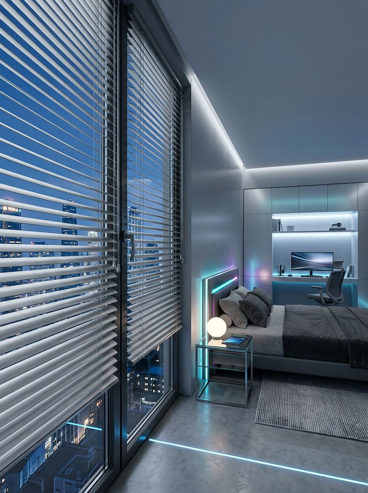 Metallic Silver Venetian Blinds - 30 bedroom venetian blinds