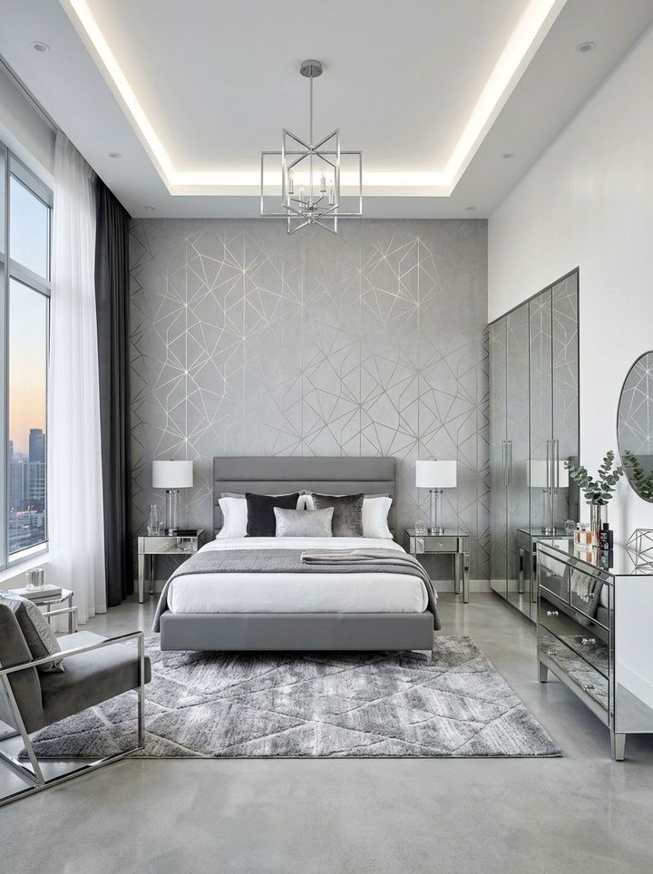 Metallic Wallpaper - 30 bedroom backsplash ideas