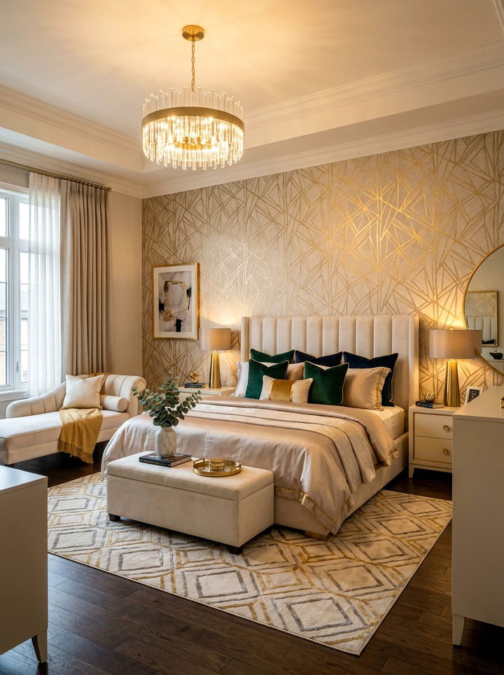 Metallic gold bedroom wallpaper - 30 bedroom wallpaper ideas