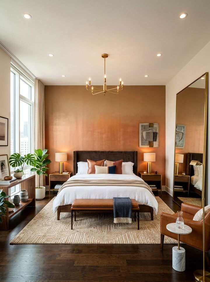 Metallic ombre wall bedroom - 30 bedroom ombre wall ideas