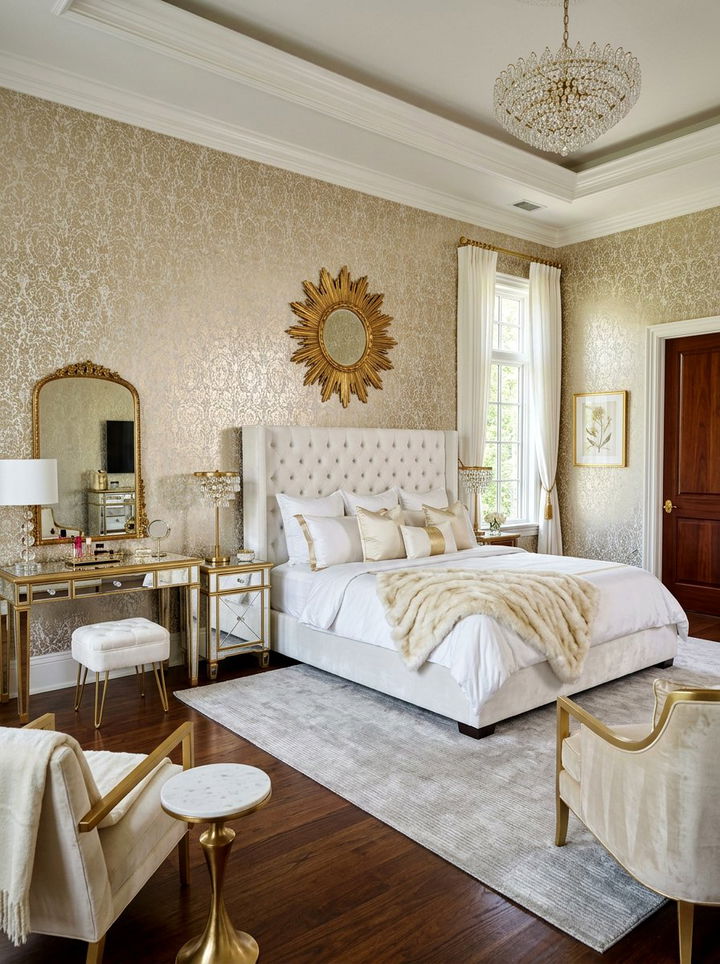 Metallic wallpaper bedroom - 30 bedroom modern wallpapers