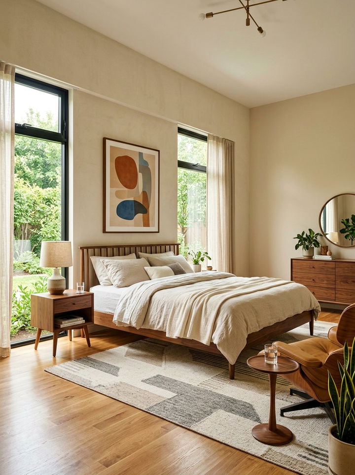 Mid Century Beige Bedroom - 30 beige bedroom decor ideas