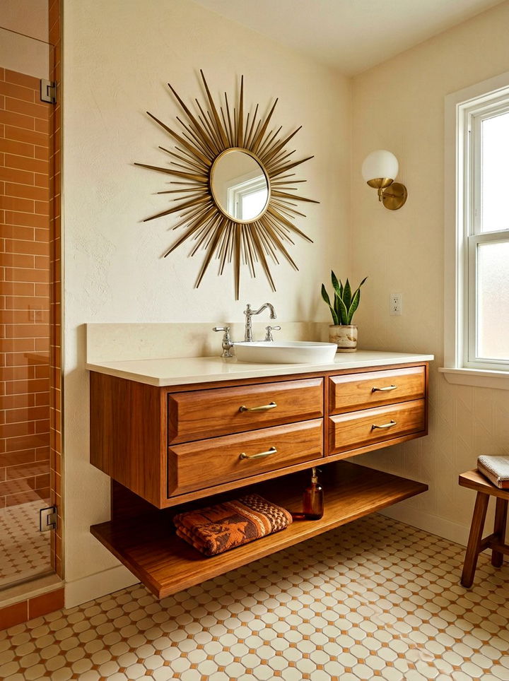 Mid Century Floating Vanity - 30 bedroom floating vanity ideas