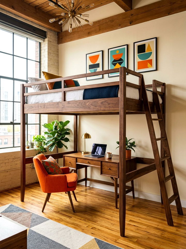 Mid Century Loft Bed - 30 bedroom loft bed ideas