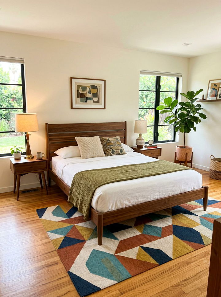 Mid Century Low Bed - 30 bedroom low profile beds