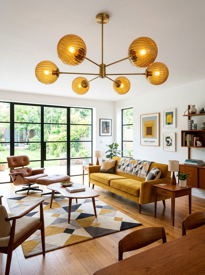 Mid Century Modern Amber Globe - 30 amber bedroom ideas