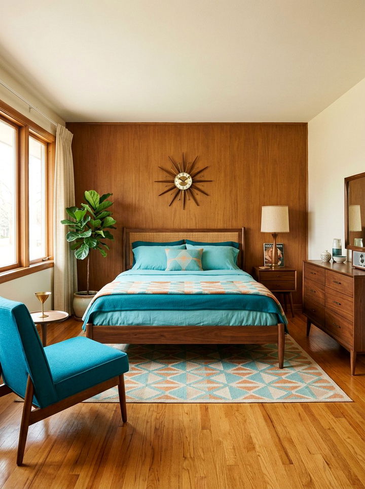 Mid Century Modern Aqua Bedroom - 30 aqua bedroom ideas