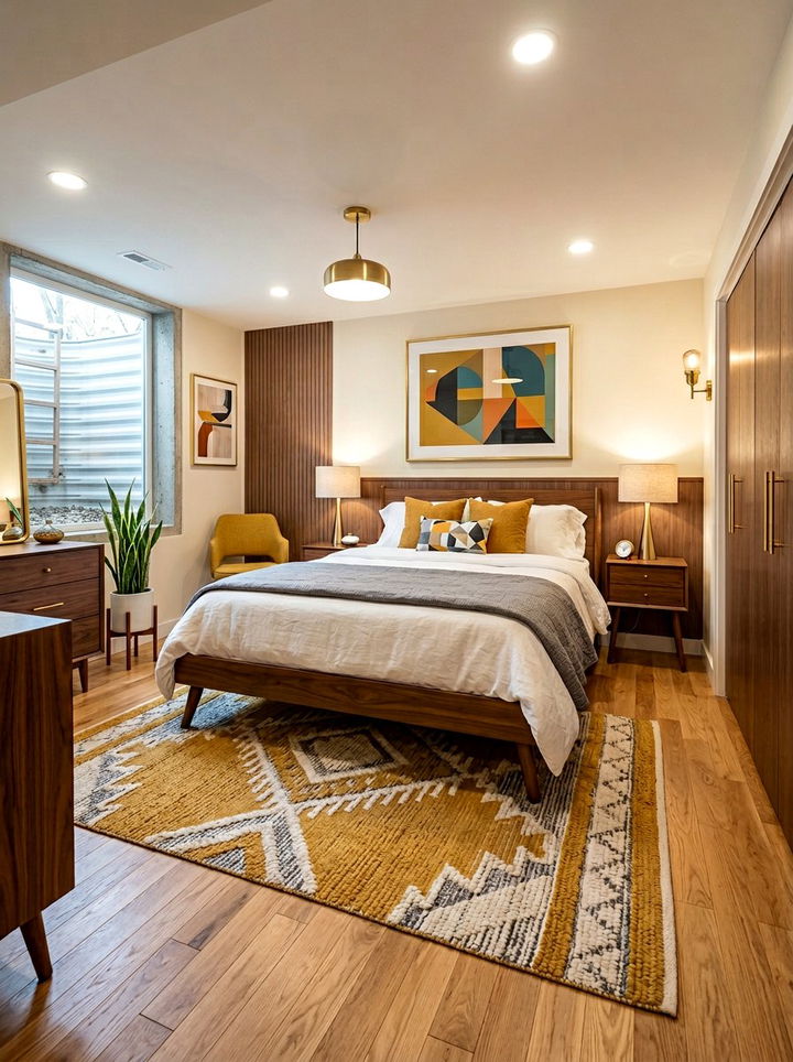 Mid Century Modern Basement Bedroom - 30 basement bedroom ideas