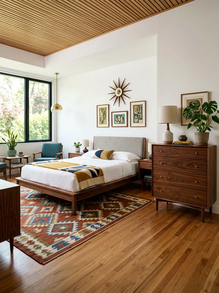 Mid Century Modern Bedroom - 30 first apartment bedroom ideas