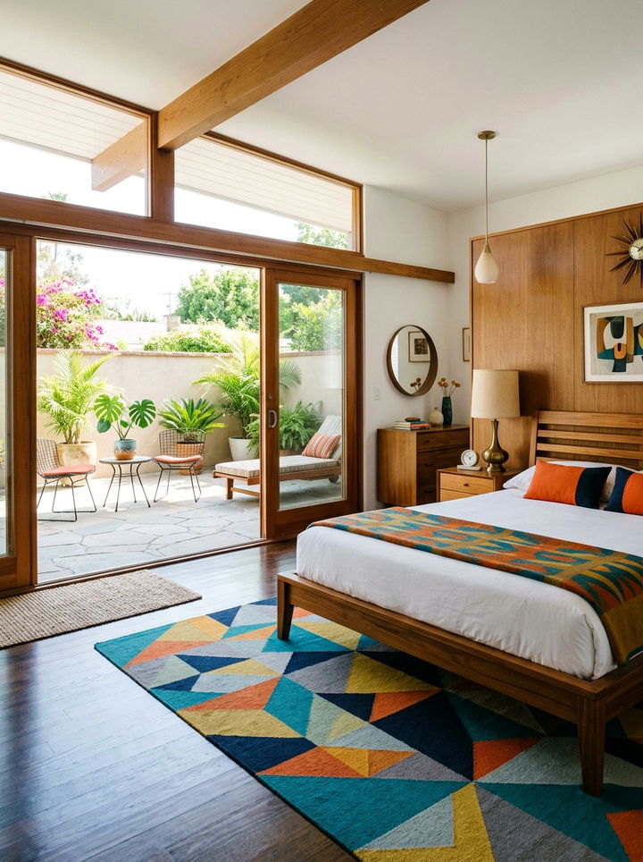 Mid Century Modern Bedroom Patio - 30 bedroom with patio doors
