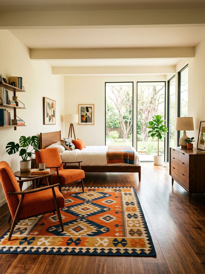 Mid Century Modern Bedroom With Lounge Set - 30 bedroom with lounge ideas