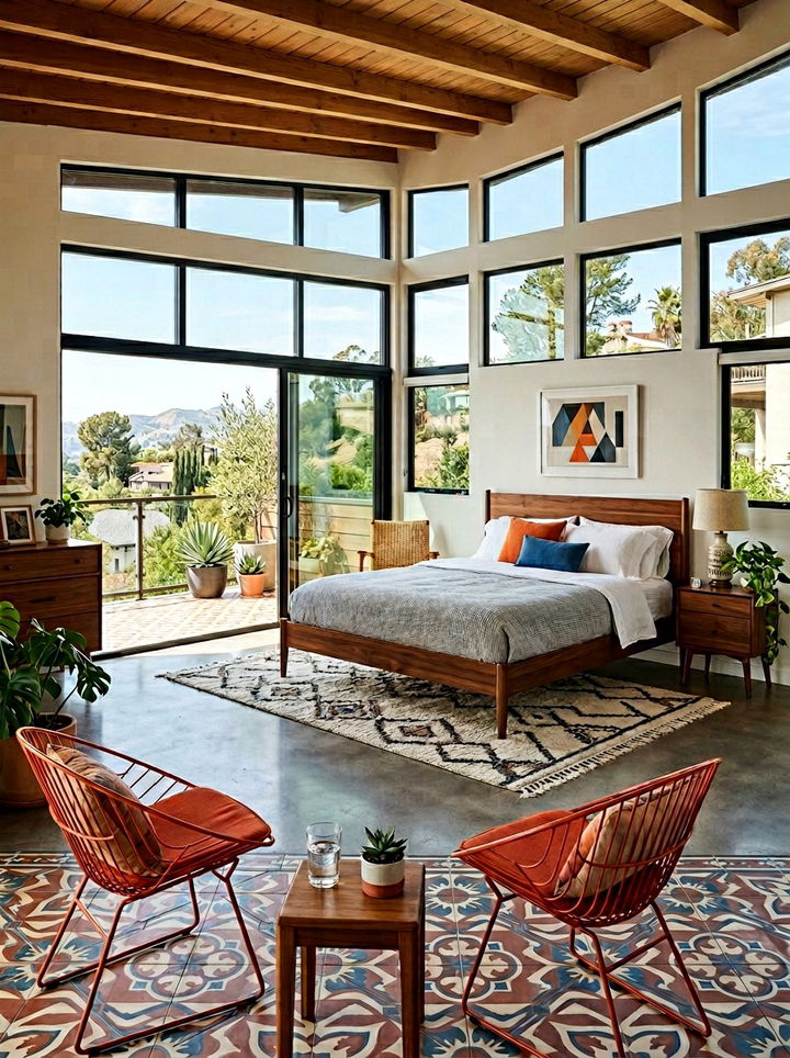 Mid Century Modern Bedroom With Wrap Around Terrace - 30 bedroom with terrace ideas