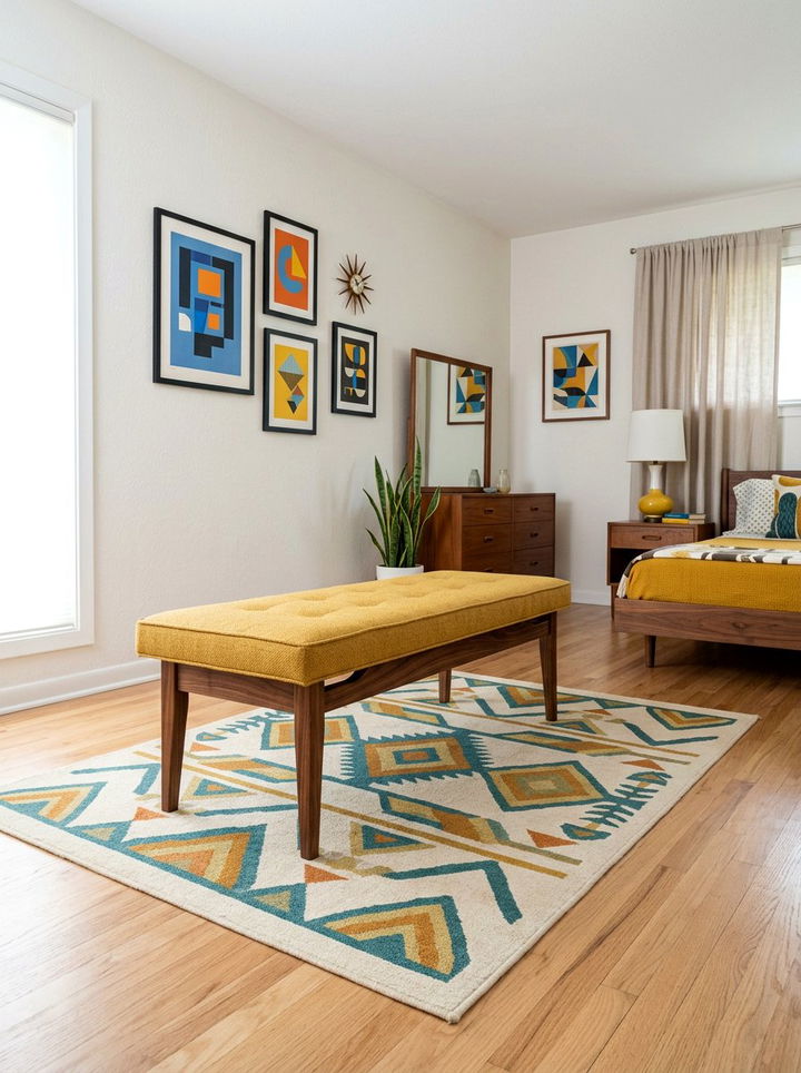 Mid Century Modern Bench - 30 bedroom end of bed benches