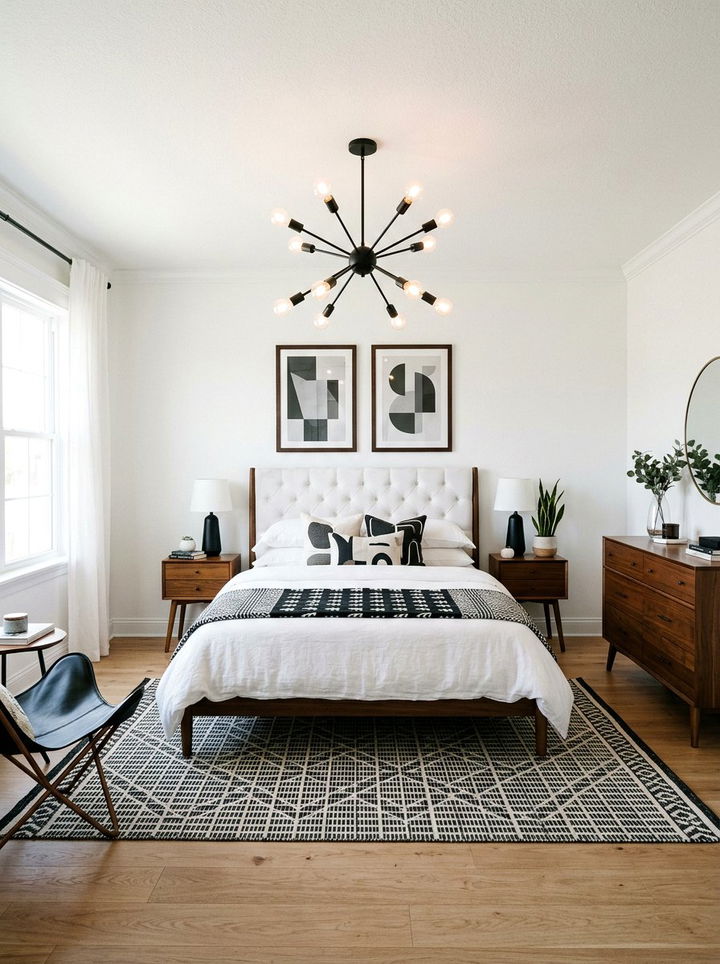Mid Century Modern Black And White Bedroom - 30 black and white bedroom ideas