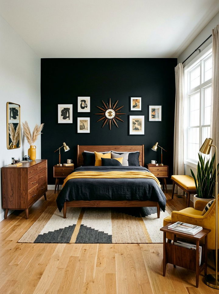 Mid Century Modern Black Bedroom - 30 modern black bedroom ideas
