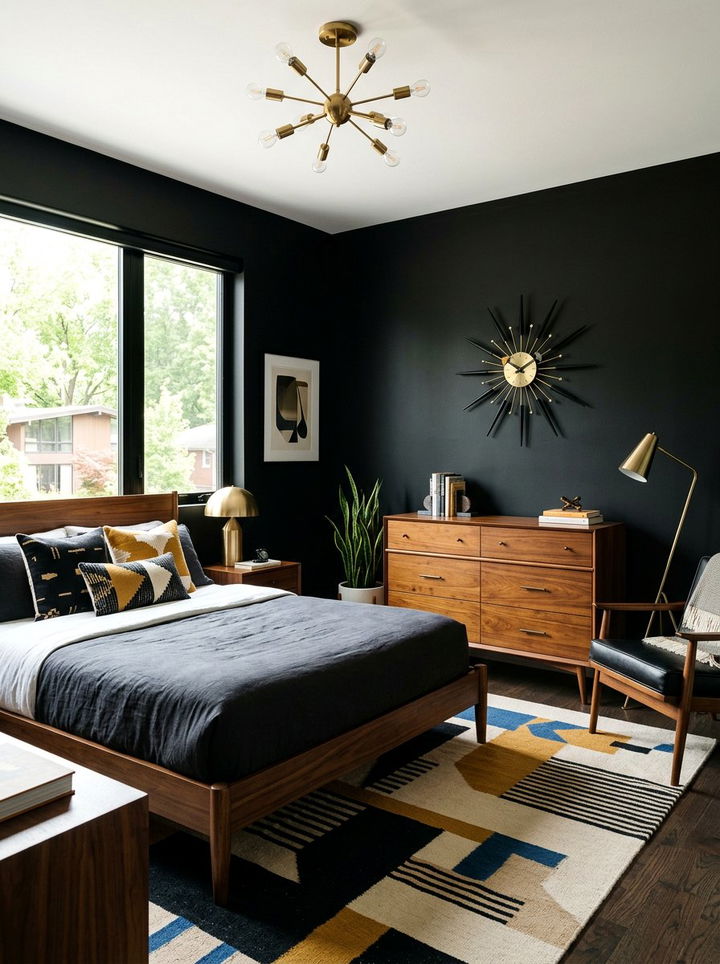 Mid Century Modern Black Bedroom - 30 black bedroom design ideas