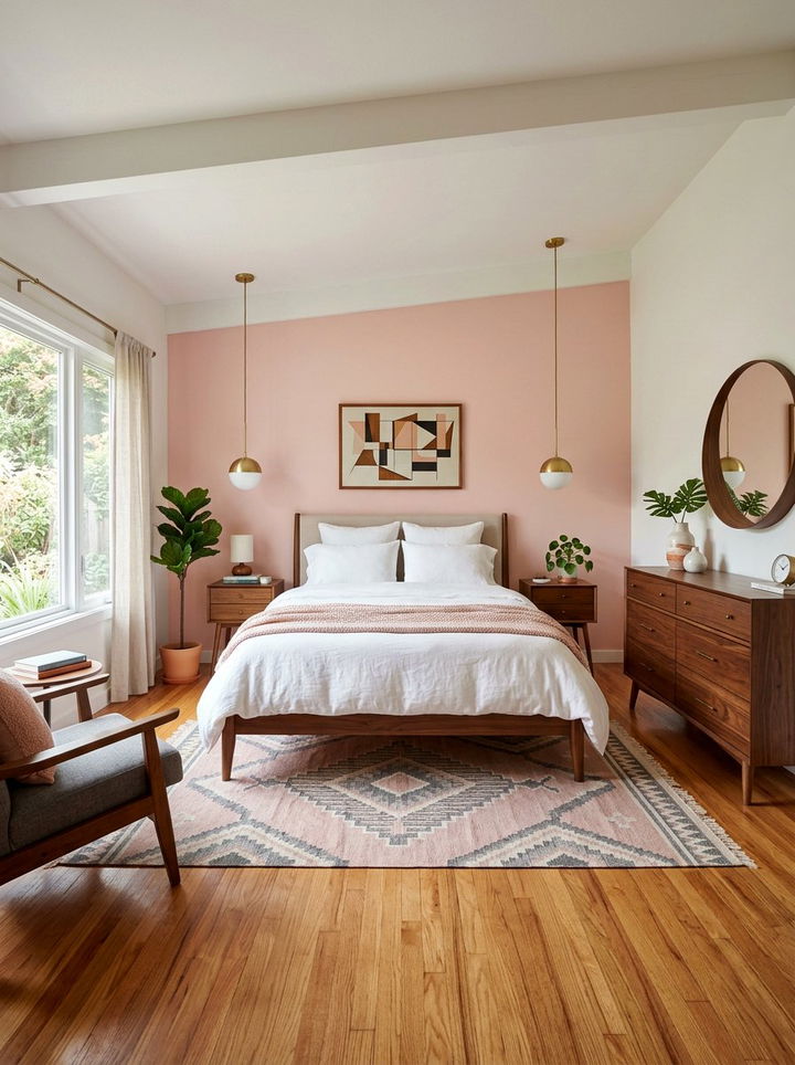 Mid Century Modern Blush Bedroom - 30 blush and white bedroom ideas