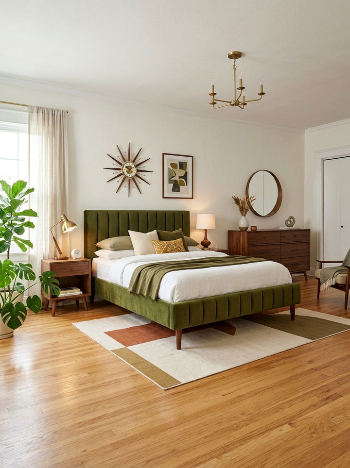 Mid Century Modern Channel Bed - 30 bedroom channel tufted headboards