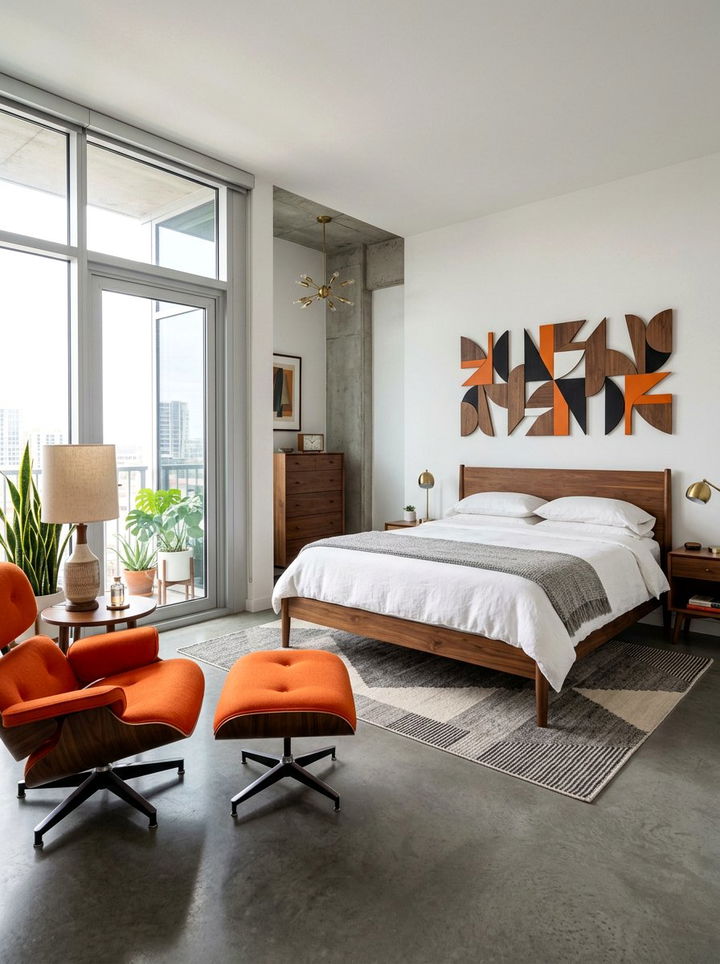 Mid Century Modern Concrete Floor Bedroom - 30 bedroom concrete floors