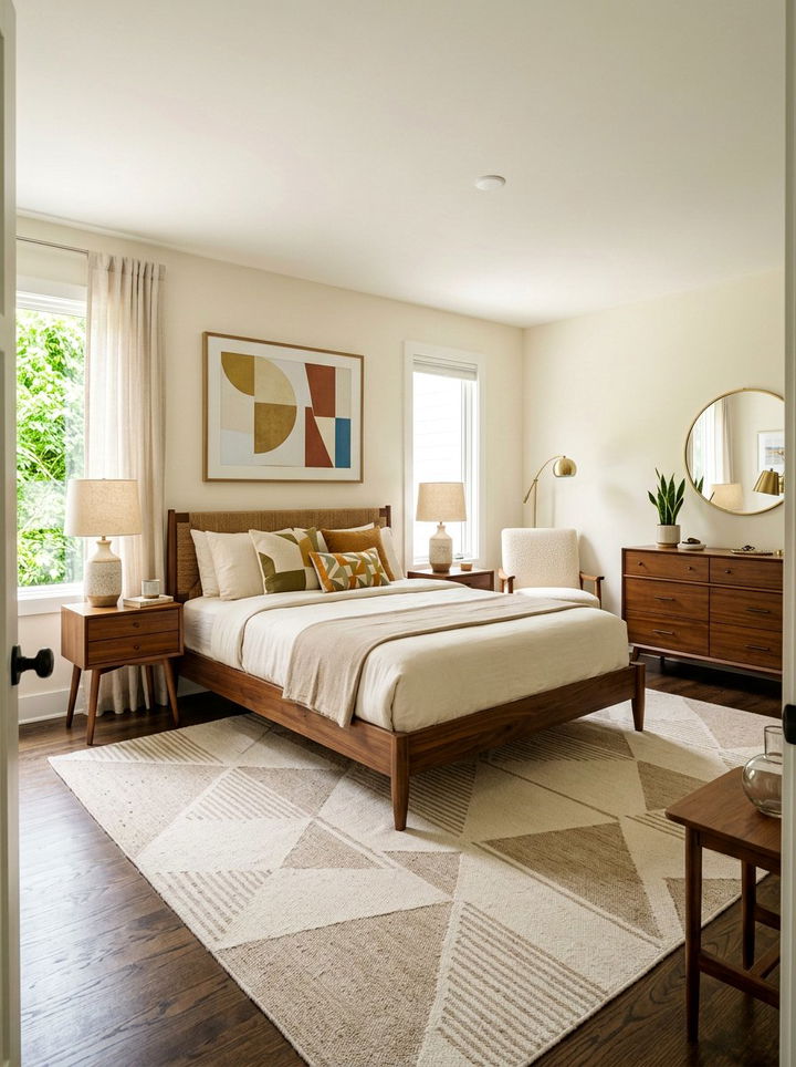 Mid Century Modern Cream Bedroom - 30 cream bedroom ideas