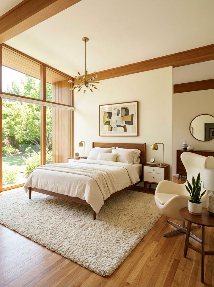 Mid Century Modern Cream White Bedroom - 30 cream and white bedroom ideas
