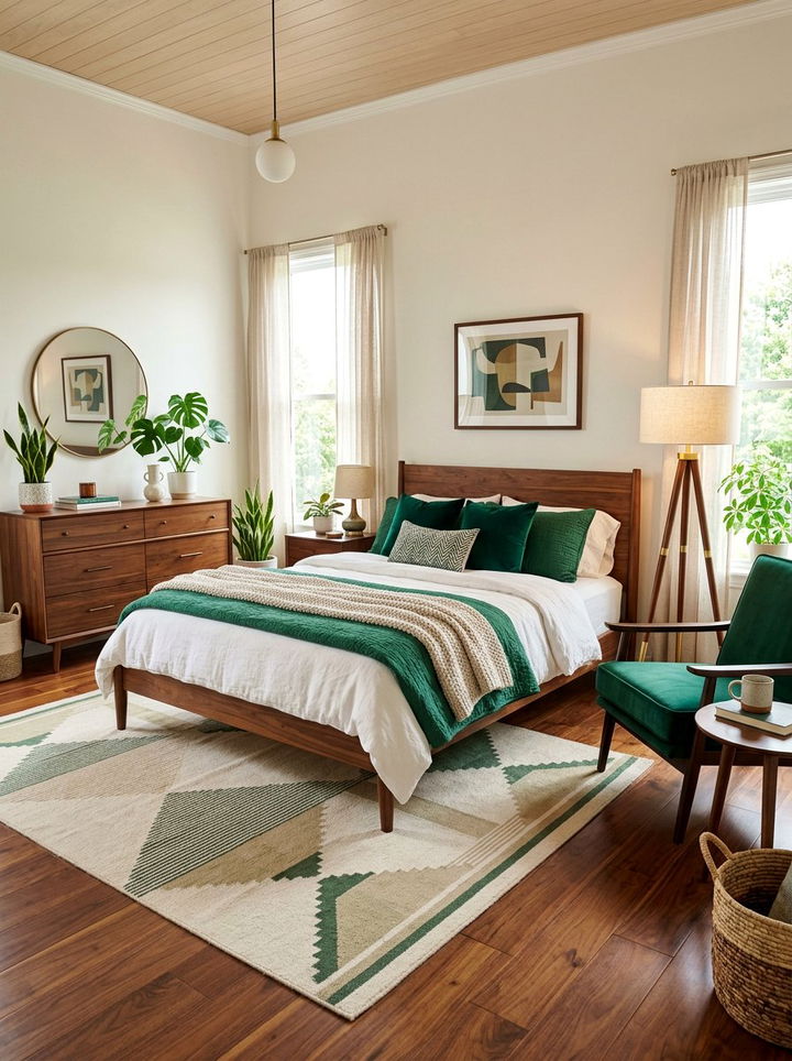 Mid Century Modern Emerald Bedroom - 30 emerald bedroom ideas
