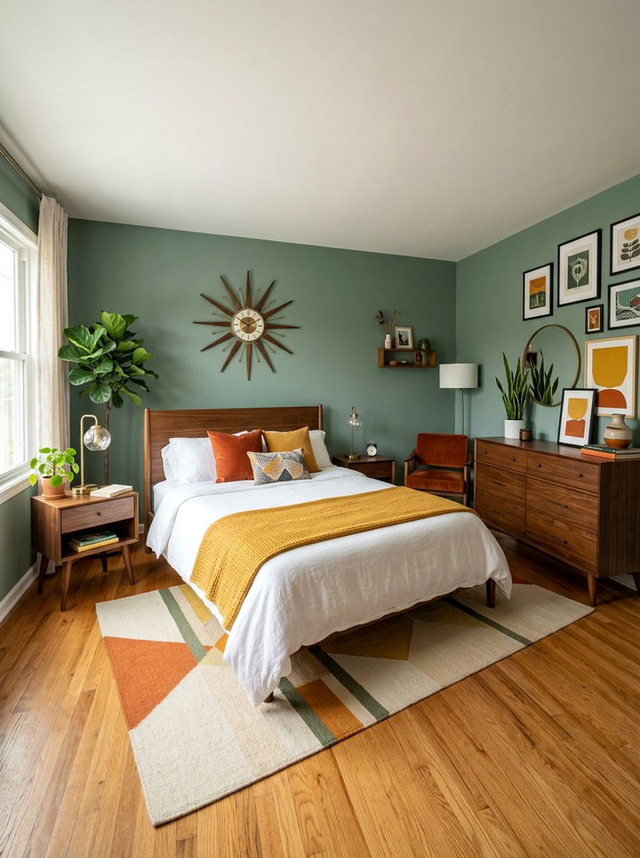 Mid Century Modern Eucalyptus Green Bedroom - 30 eucalyptus green bedroom ideas