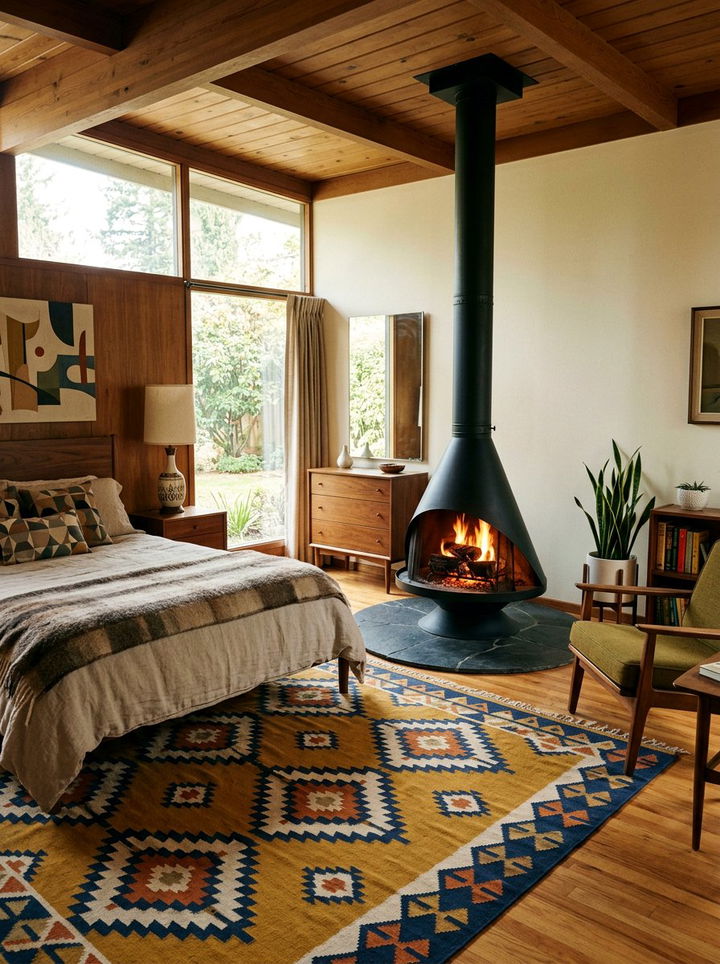 Mid Century Modern Fireplace Bedroom - 30 bedroom with fireplace ideas