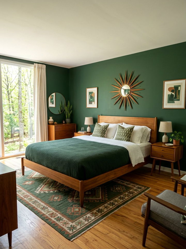Mid Century Modern Forest Green Bedroom - 30 forest green bedroom ideas