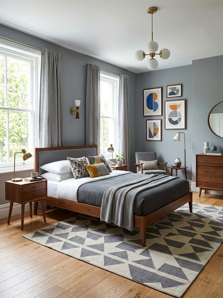 Mid Century Modern Gray Bedroom - 30 contemporary gray bedroom ideas