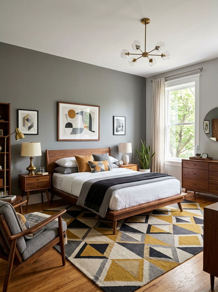 Mid Century Modern Gray Bedroom - 30 gray bedroom ideas