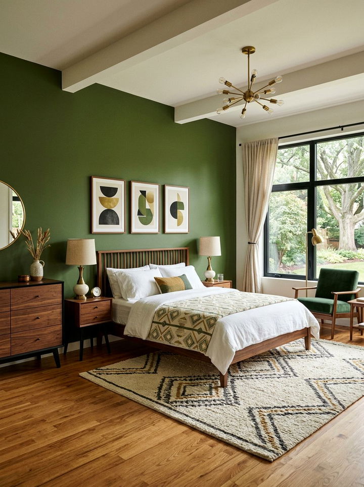 Mid Century Modern Green Black Bedroom - 30 forest green and black bedroom ideas