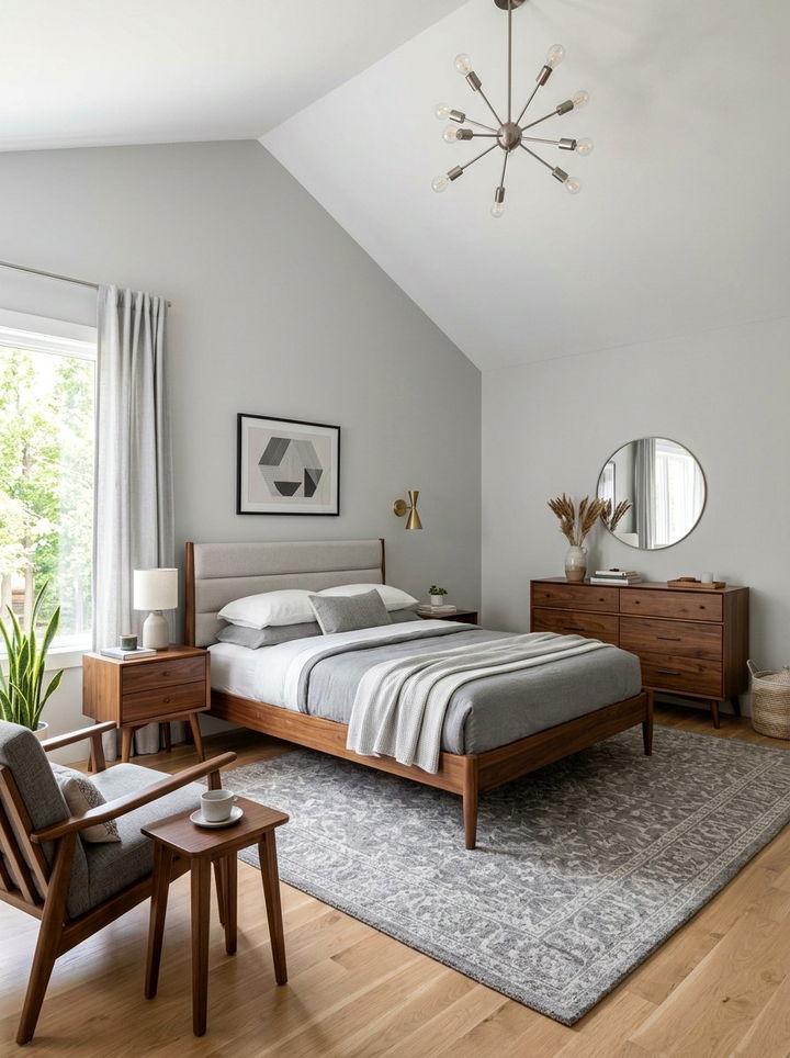 Mid Century Modern Grey Bedroom - 30 grey bedroom ideas
