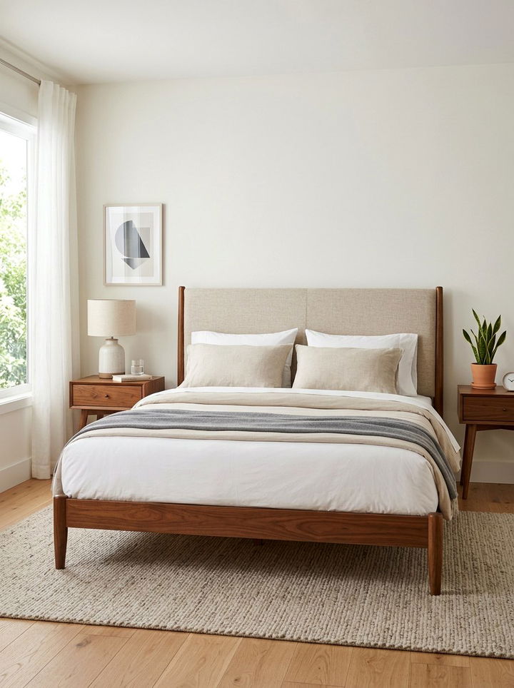 Mid Century Modern Linen Headboard - 30 bedroom linen headboards