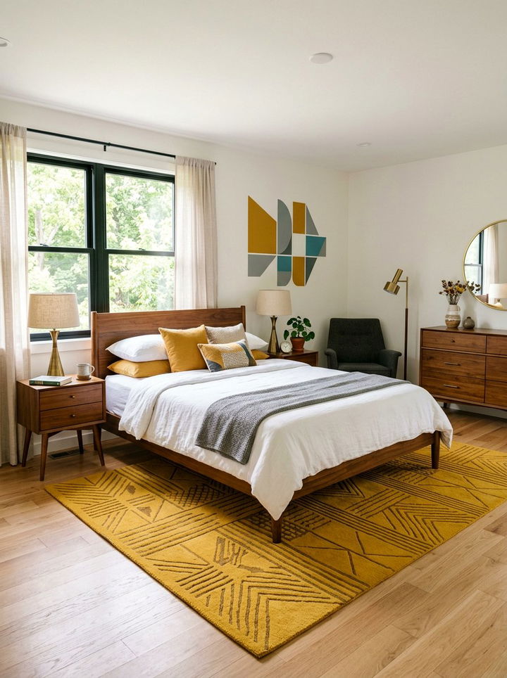 Mid Century Modern Mustard Bedroom - 30 mustard bedroom ideas