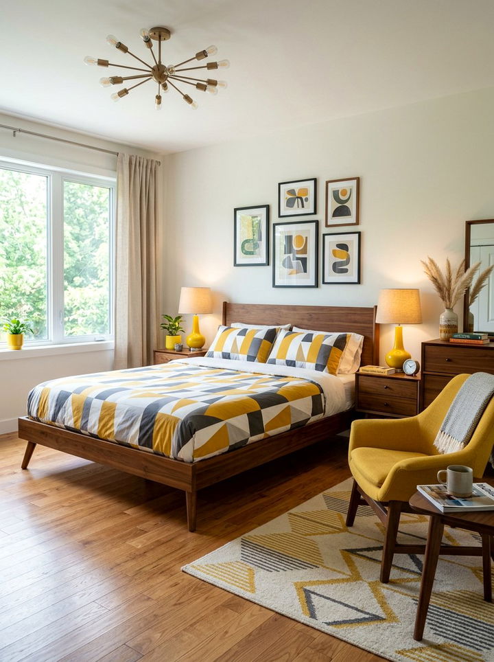 Mid Century Modern Mustard Yellow Bedroom - 30 mustard yellow bedroom ideas