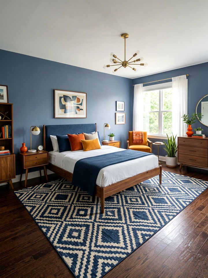 Mid Century Modern Navy Bedroom - 30 navy bedroom ideas