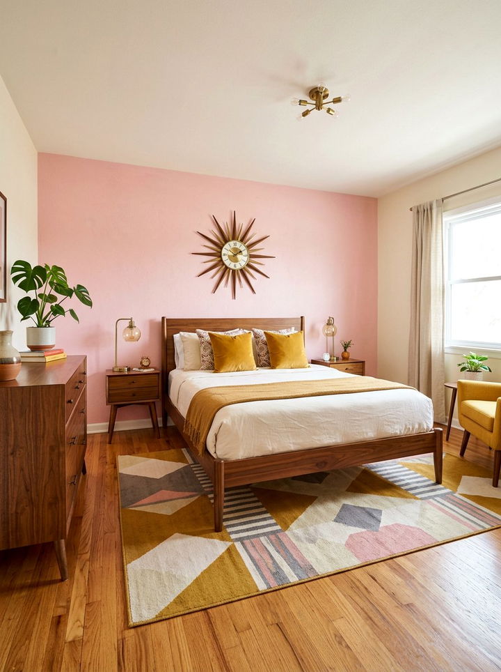 Mid Century Modern Pink Bedroom - 30 pastel pink bedroom ideas