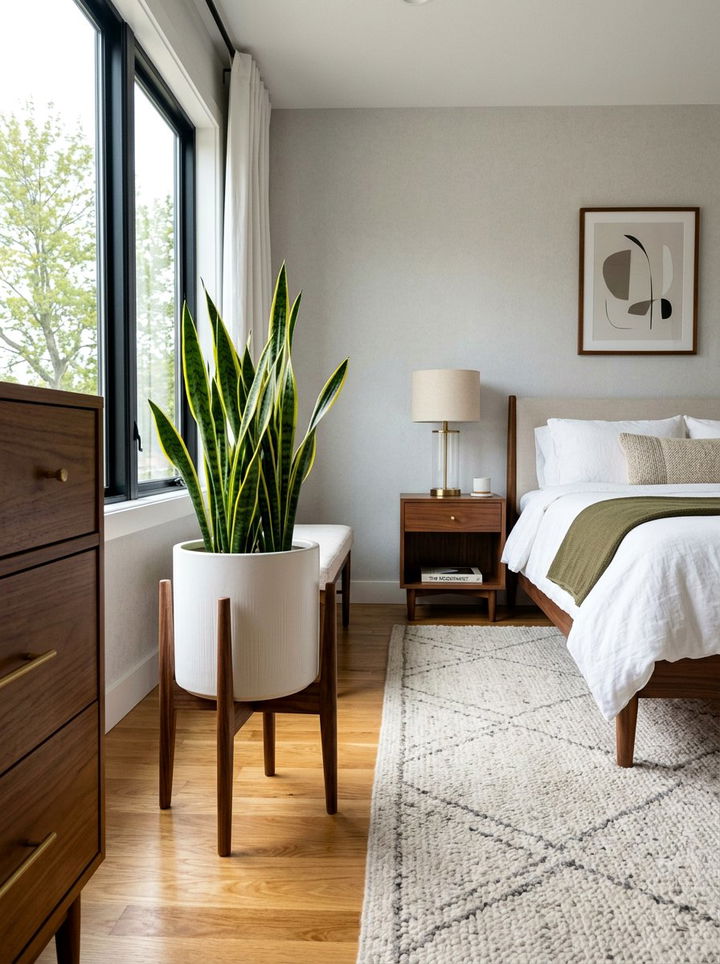 Mid Century Modern Planter With Stand - 30 bedroom planters