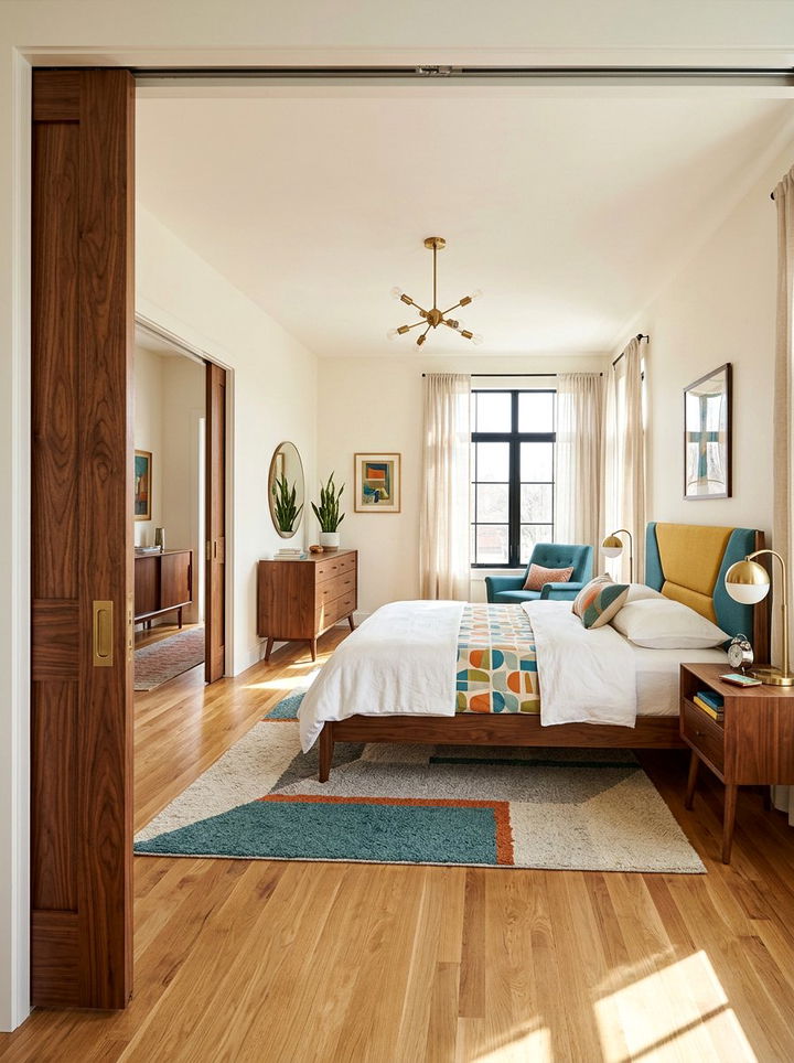 Mid Century Modern Pocket Door Bedroom - 30 bedroom pocket doors