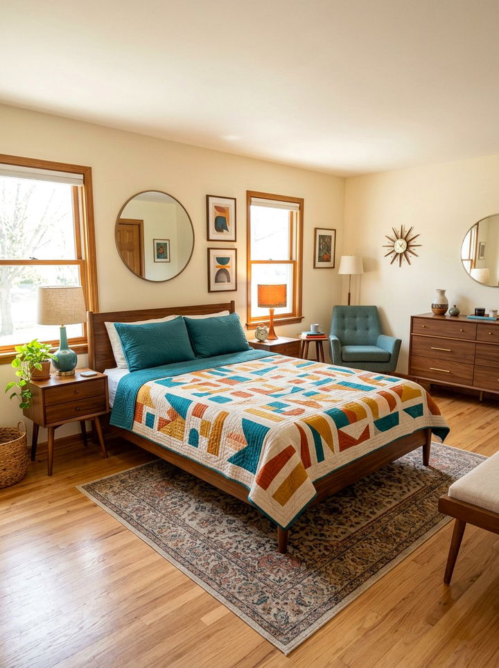 Mid Century Modern Quilt - 30 bedroom quilts