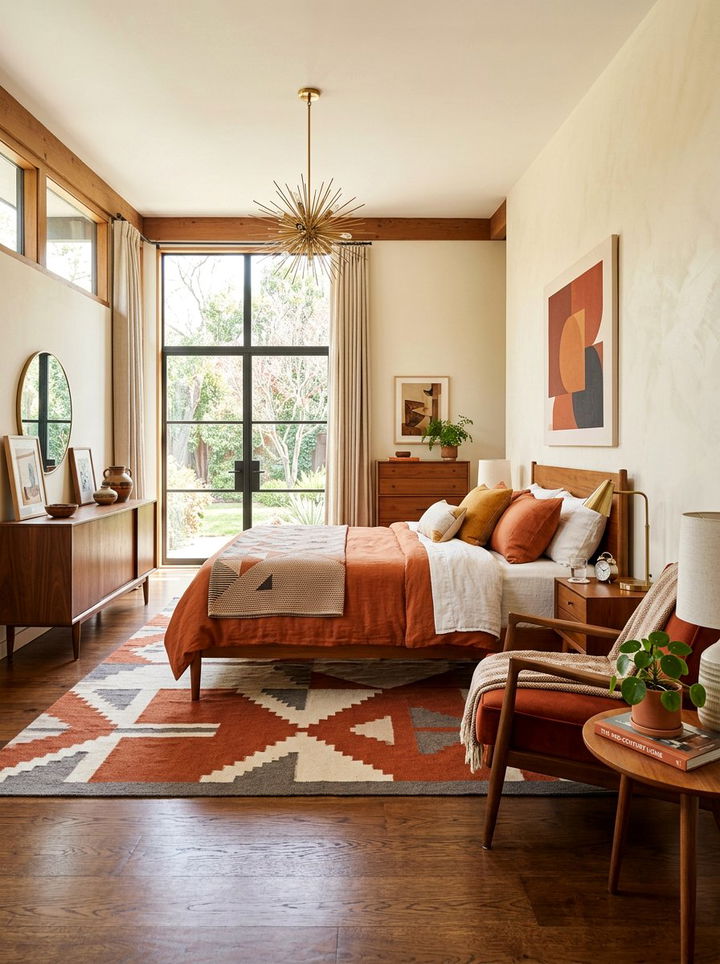 Mid Century Modern Rust Bedroom - 30 rust bedroom ideas