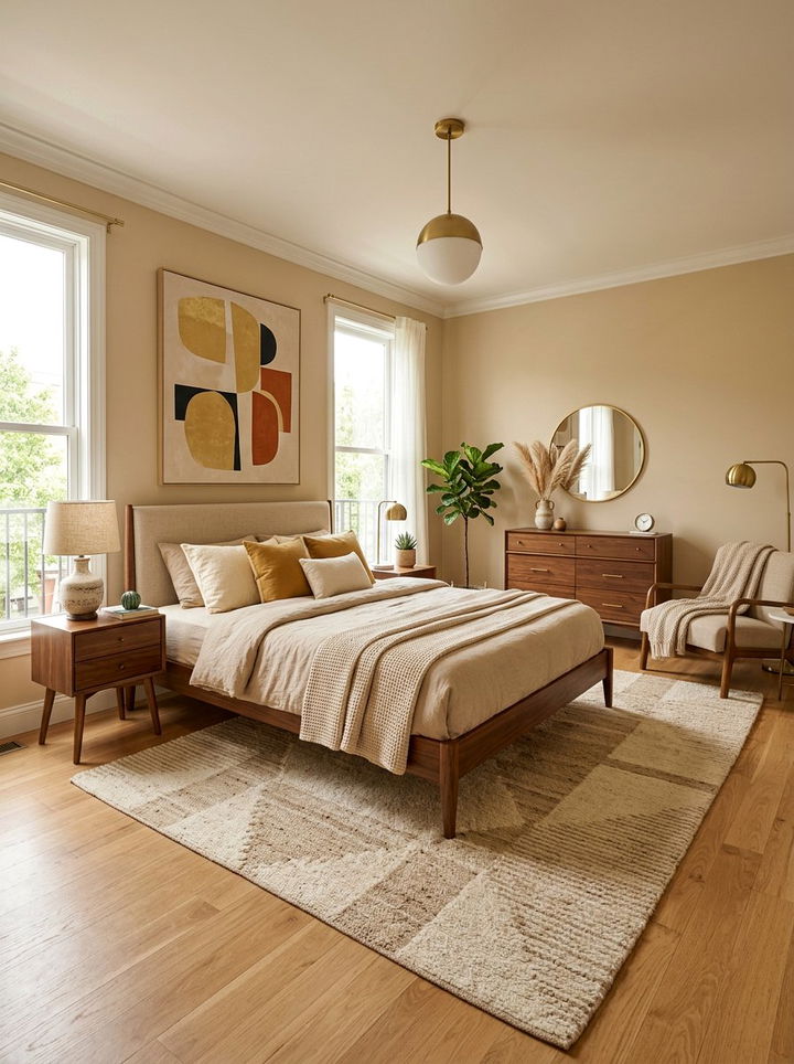 Mid Century Modern Sand Bedroom - 30 sand colored bedroom ideas