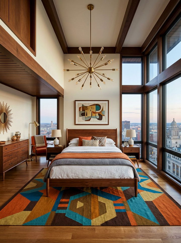 Mid Century Modern Tall Bedroom - 30 high ceiling bedroom ideas
