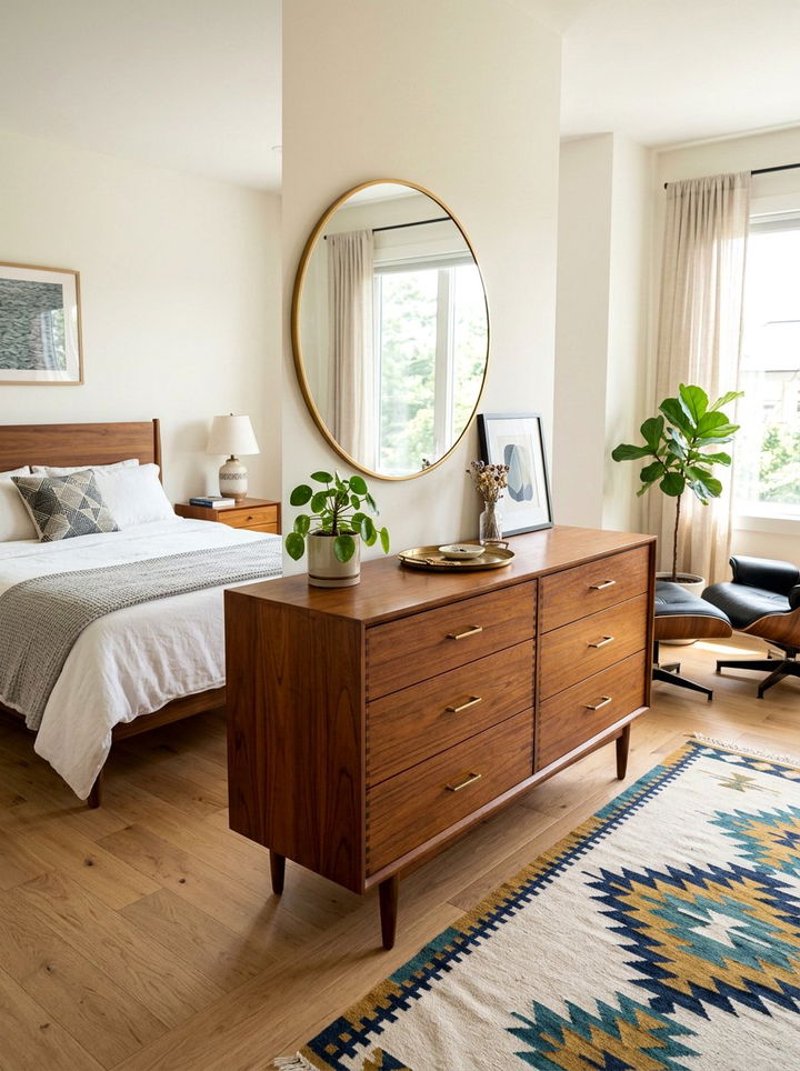 Mid Century Modern Teak Dresser - 30 bedroom teak furniture ideas