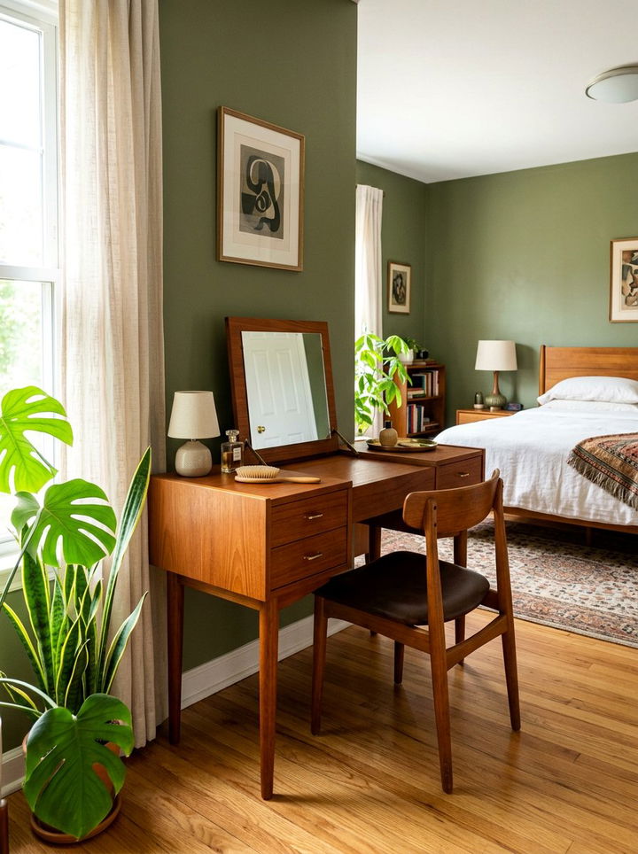 Mid Century Modern Vanity - 30 bedroom vintage vanity ideas